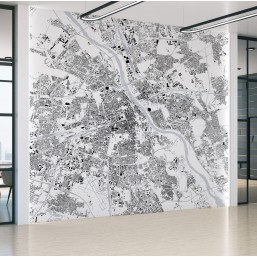 mapa Warszawy w stylu urbanistycznym