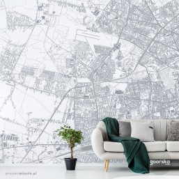 Nowoczesna ściana - fototapeta na wymiar z planem dzielnicy Bemowo