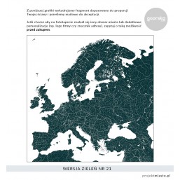 mapa Europy wersja zielona