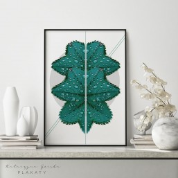 Abstrakcyjne liście na plakacie