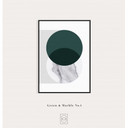 Marble 1 - plakat geometryczny z zielenią