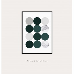 Marble 2 - plakat z butelkową zielenią
