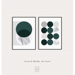 Marble 1 i 2 - zestaw plakatów z zielenią