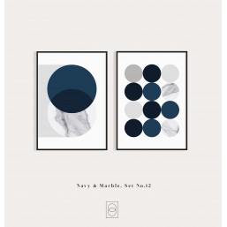 Marble 1 i 2 - dwa plakaty geometryczne z granatem