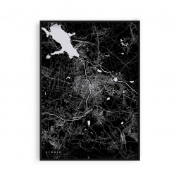 Rybnik  - plakat z mapą miasta Rybnika