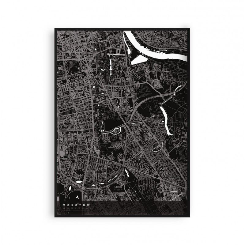 Mokotów - plakat z mapą dzielnicy