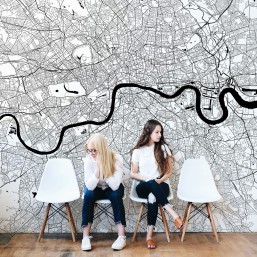Londyn - fototapeta z mapą miasta
