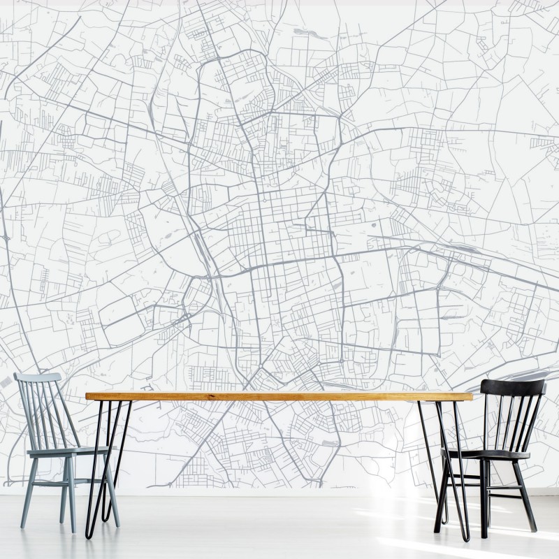 Jasna fototapeta z mapą - pomysł na ścianę w mieszkaniu Jasna fototapeta z mapą - pomysł na ścianę w mieszkaniu