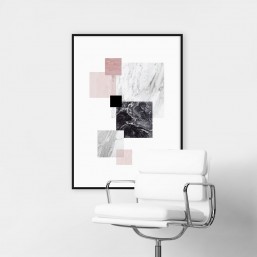 Jasny plakat w skandynawskim stylu z kolorem różowym