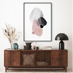 Autorski plakat w skandynawskim stylu z pastelowymi kolorami