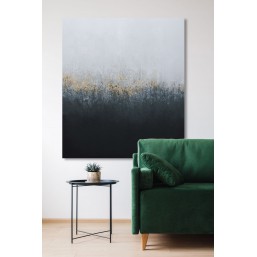 Duży obraz abstrakcyjny z butelkową zielenią. Duży obraz abstrakcyjny z butelkową zielenią.