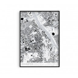 Plakat Śródmieście - mapa dzielnic Warszawy