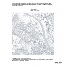 Fototapeta z mapą Żoliborza - wersja jasna Fototapeta z mapą Żoliborza - wersja jasna