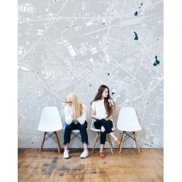 Nowoczesna fototapeta z motywem miasta w poczekalni Nowoczesna fototapeta z motywem miasta w poczekalni