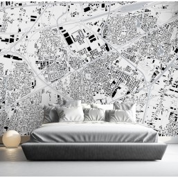 Fototapeta z planem dzielnicy w sypialni Fototapeta z planem dzielnicy w sypialni