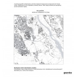 Fototapeta z mapą Wilanowa - wersja urbanistyczna Fototapeta z mapą Wilanowa - wersja urbanistyczna