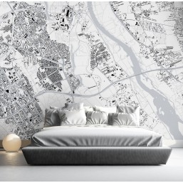 Fototapeta z planem ulubionej dzielnicy w sypialni Fototapeta z planem ulubionej dzielnicy w sypialni