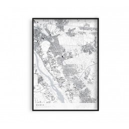 Plakat Wawer - plakaty mapy | Dzielnice Warszawy