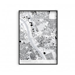 Plakat Praga-Północ - grafika z mapą dzielnicy